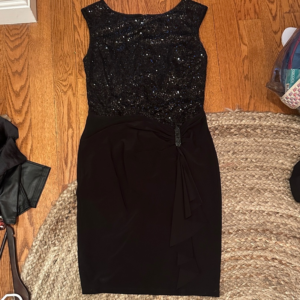 Ralph Lauren Midnight Black Sequin Midi Dress